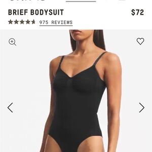 Skims Seamless Sculpt Black Women's Bodysuit Size XS/XXS